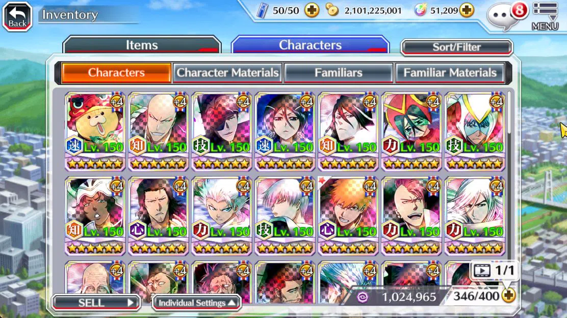 Bleach: Brave Souls Accounts Mid-Tier [GLOBAL]51K Orb|TYBW (Ikkaku,Aizen,Mila,Ichigo,Bazz,Tenjiro),10th Rukia,9th 3