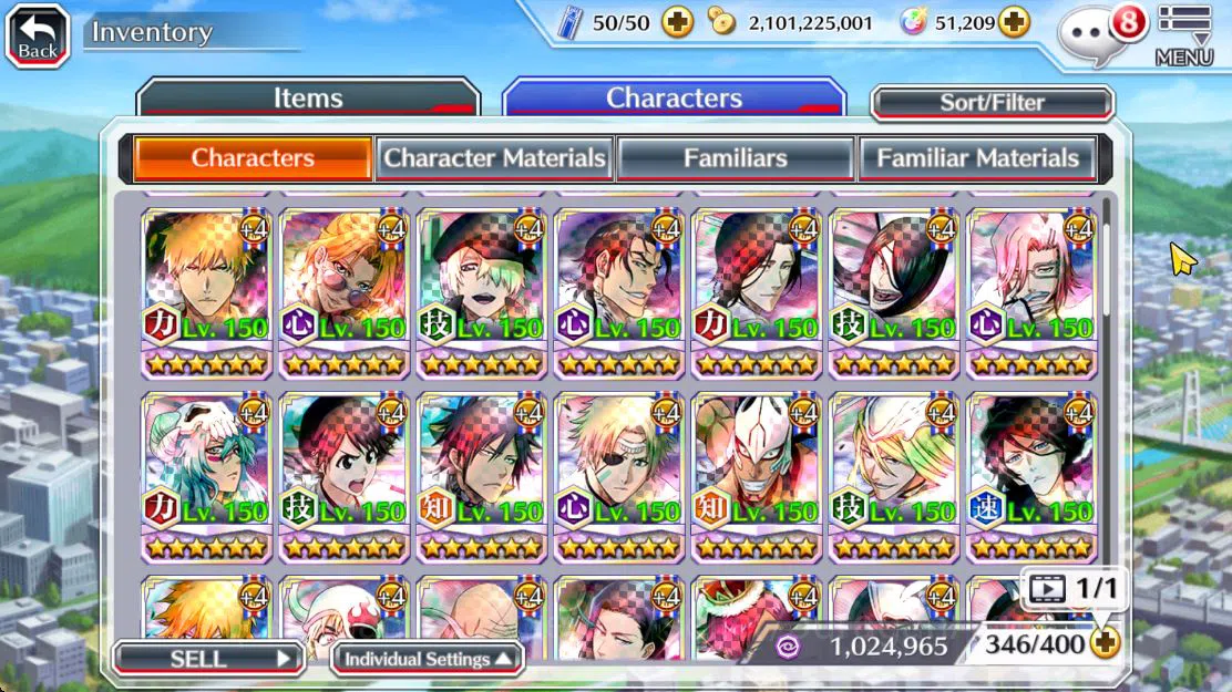 Bleach: Brave Souls Accounts Mid-Tier [GLOBAL]51K Orb|TYBW (Ikkaku,Aizen,Mila,Ichigo,Bazz,Tenjiro),10th Rukia,9th 5