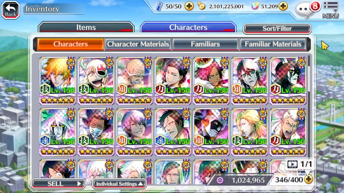 Bleach: Brave Souls Accounts Mid-Tier [GLOBAL]51K Orb|TYBW (Ikkaku,Aizen,Mila,Ichigo,Bazz,Tenjiro),10th Rukia,9th 6