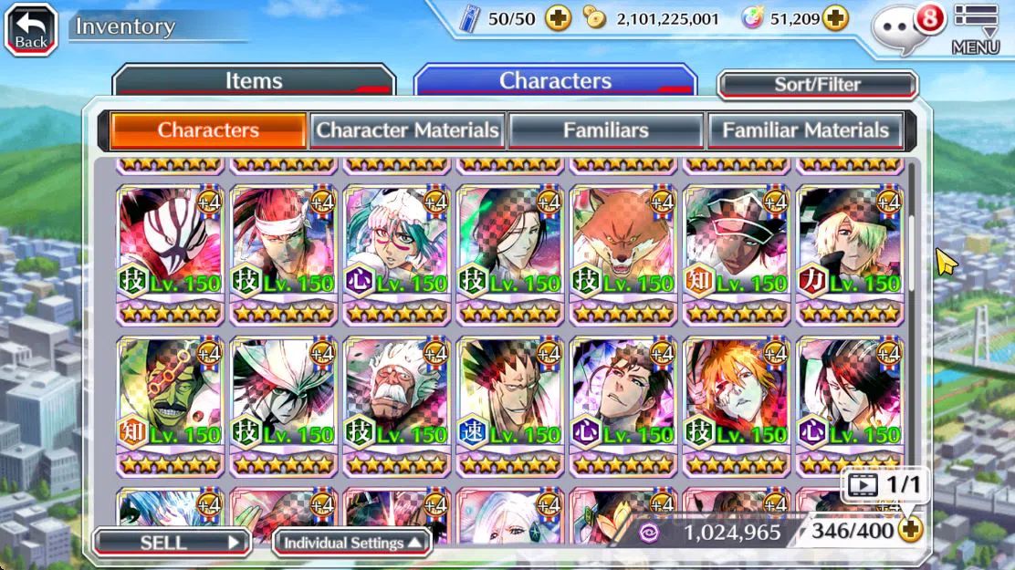 Bleach: Brave Souls Accounts Mid-Tier [GLOBAL]51K Orb|TYBW (Ikkaku,Aizen,Mila,Ichigo,Bazz,Tenjiro),10th Rukia,9th 8