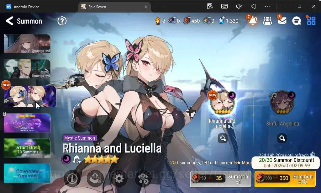 Epic Seven Accounts GLOBAL Unverif|New Era|2 ML(Rhianna and Luciella,S image 15