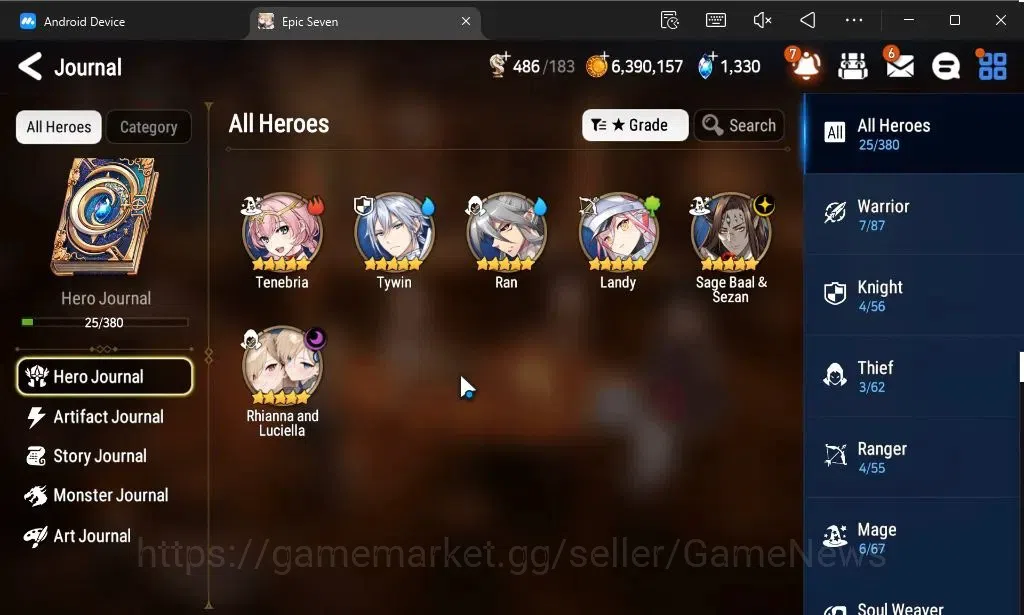 Epic Seven Accounts GLOBAL Unverif|New Era|2 ML(Rhianna and Luciella,S image 6