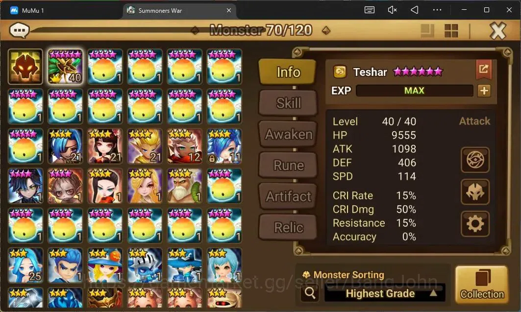 Summoners War: Sky Arena Accounts Starter GLOBAL | NB 5 TESHAR,Starter Gacha 115 12Y+160 11Y Scrool, 3 Legendary All 2