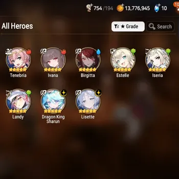 Epic Seven Accounts Starter Global Unverif|Best Starter|2 ML(Lisette,DK.Sharun)+6*5 RGB|PoH+Bless ON|450 Mystic|Stigma