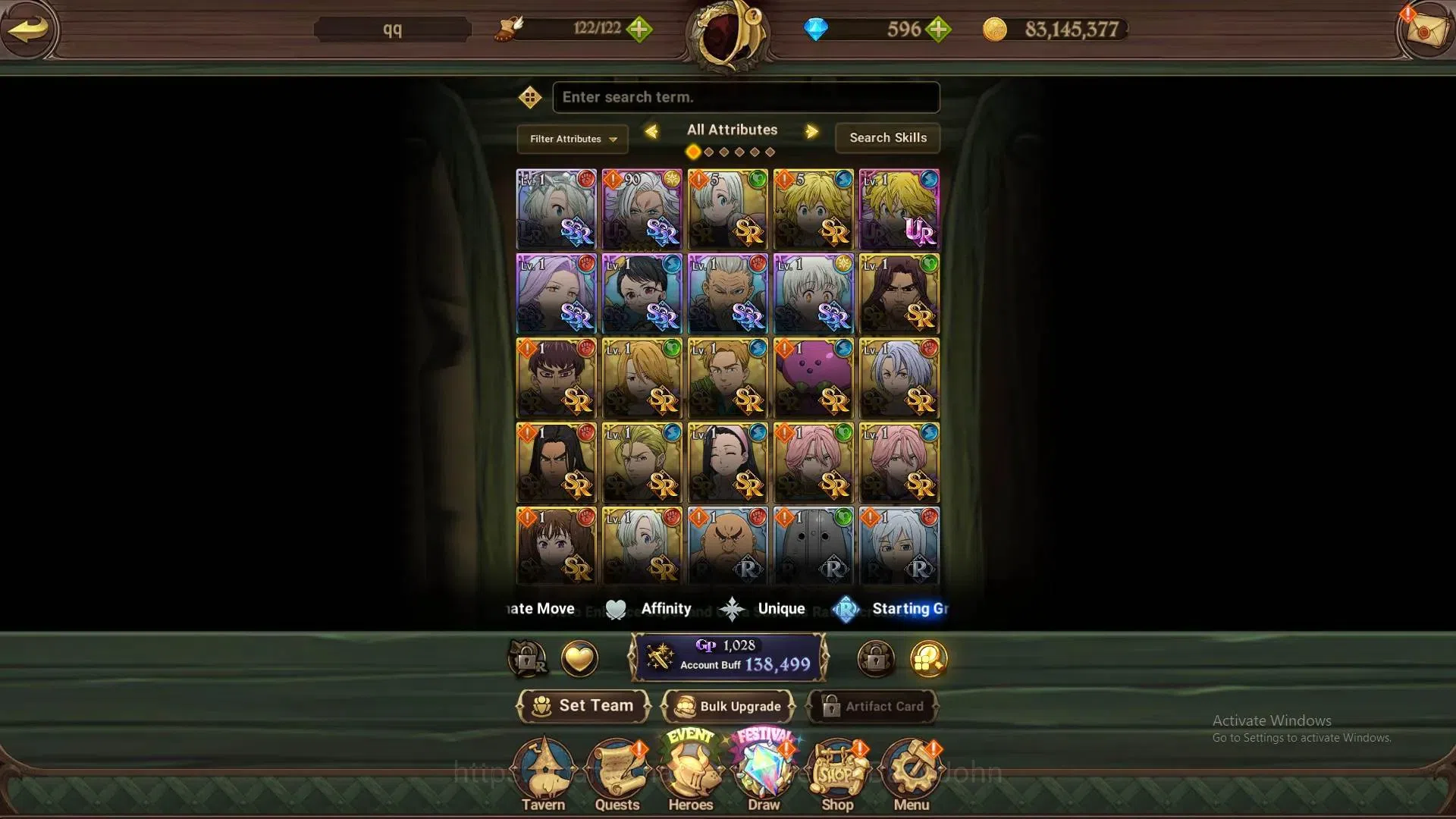 The Seven Deadly Sins: Grand Cross Accounts Global |CC 138k |596 Diamonds |LR Princess Elizabe image 4