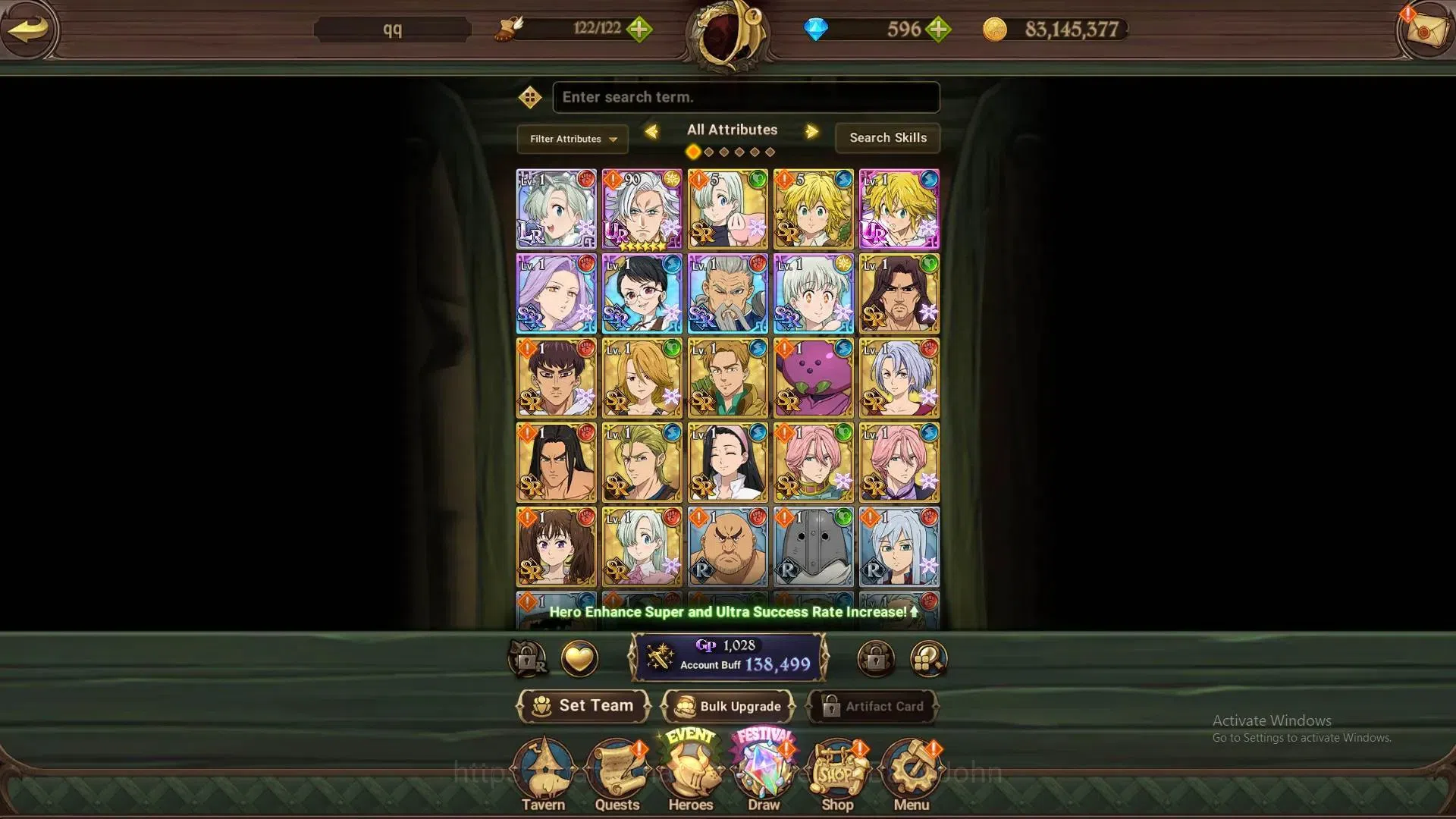 The Seven Deadly Sins: Grand Cross Accounts Global |CC 138k |596 Diamonds |LR Princess Elizabe image 5