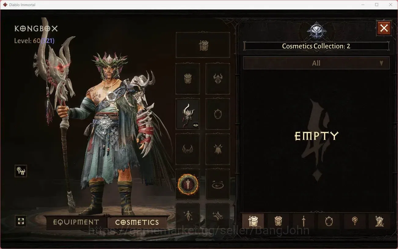 Diablo Immortal Accounts Mid-Tier SEA - Vasily | 60 (321) Druid - Maledictor|CR 28k|Reso 480|Hell 3|2 Cosmetics|Lv 30 (1 12