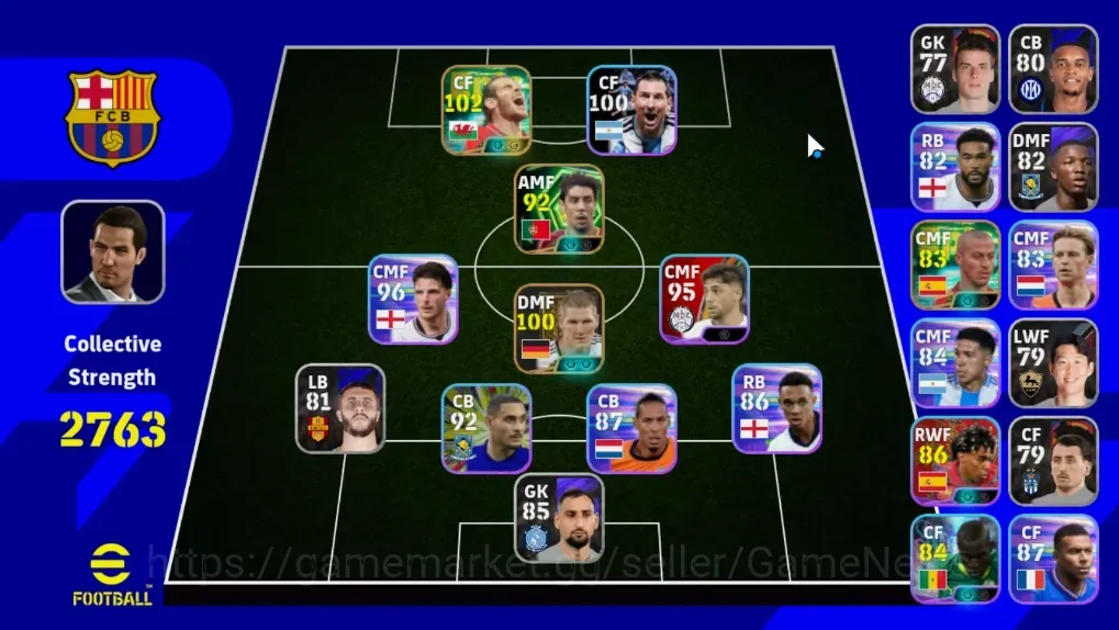 eFootball Accounts High-End Android|Power 2763|Epic Gareth Bale,Schweinsteiger,Rui Costa,Thiago Alcantara|5 Show 1