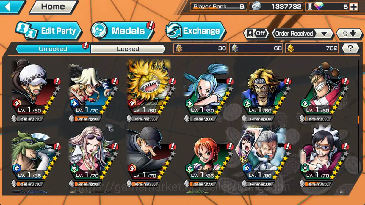 One Piece Bounty Rush Accounts global | 4 ex | borsalino | four emperor teach | f image 10