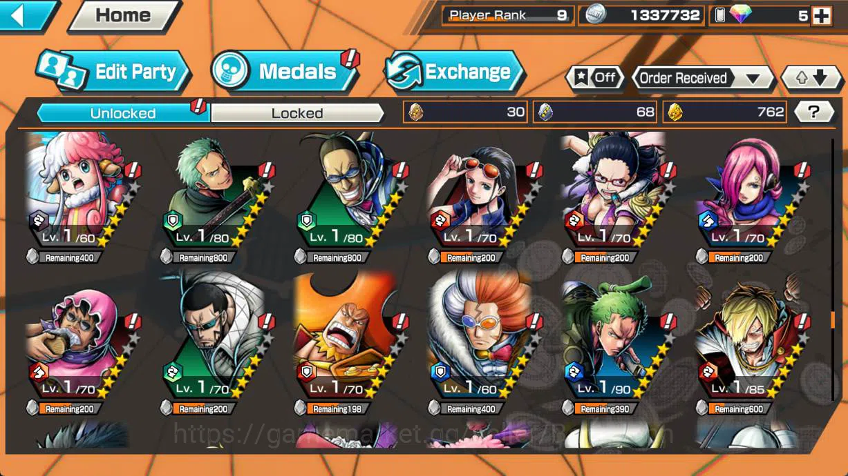 One Piece Bounty Rush Accounts global | 4 ex | borsalino | four emperor teach | f image 11