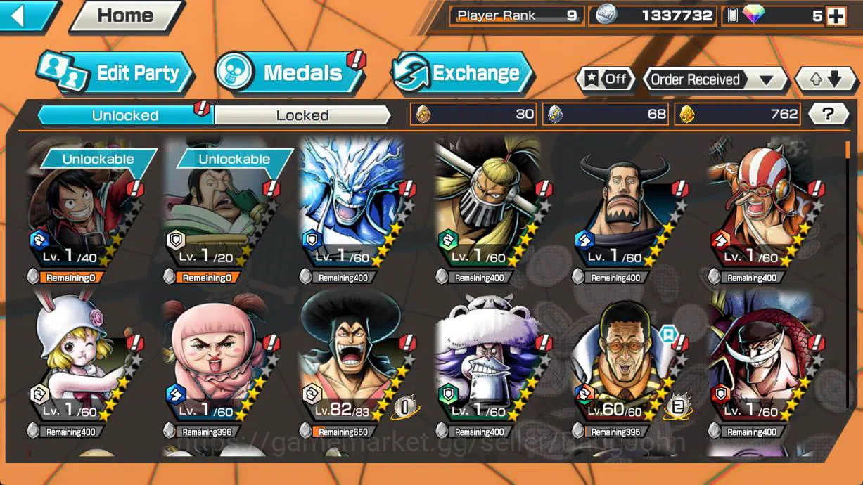 One Piece Bounty Rush Accounts global | 4 ex | borsalino | four emperor teach | f image 7