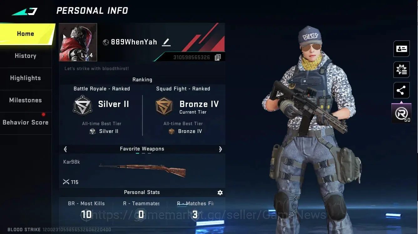 Blood Strike Accounts ASIA|ULTRA M700-Boitatá | Legendary HK416-Undercur image 2