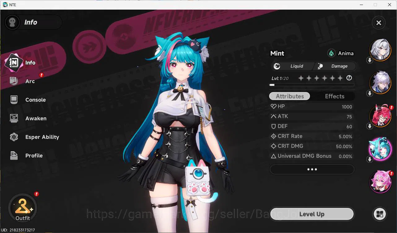 Neverness to Everness Accounts EU, starter LVL 3, Nanally, S baicang, 7 Char, MC image 10