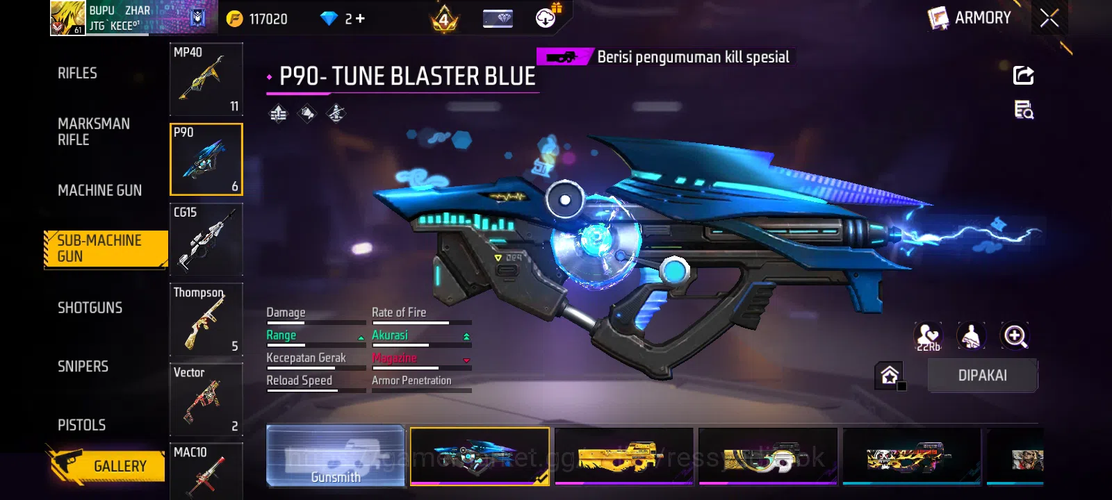 Free Fire Accounts FREE FIRE | SG2 EMERALD POWER, M4A1 GENOS,AK47 UNICORN LAVA, MP40 FLASHING SPEED, VAULT 329, CHEAPEST 6