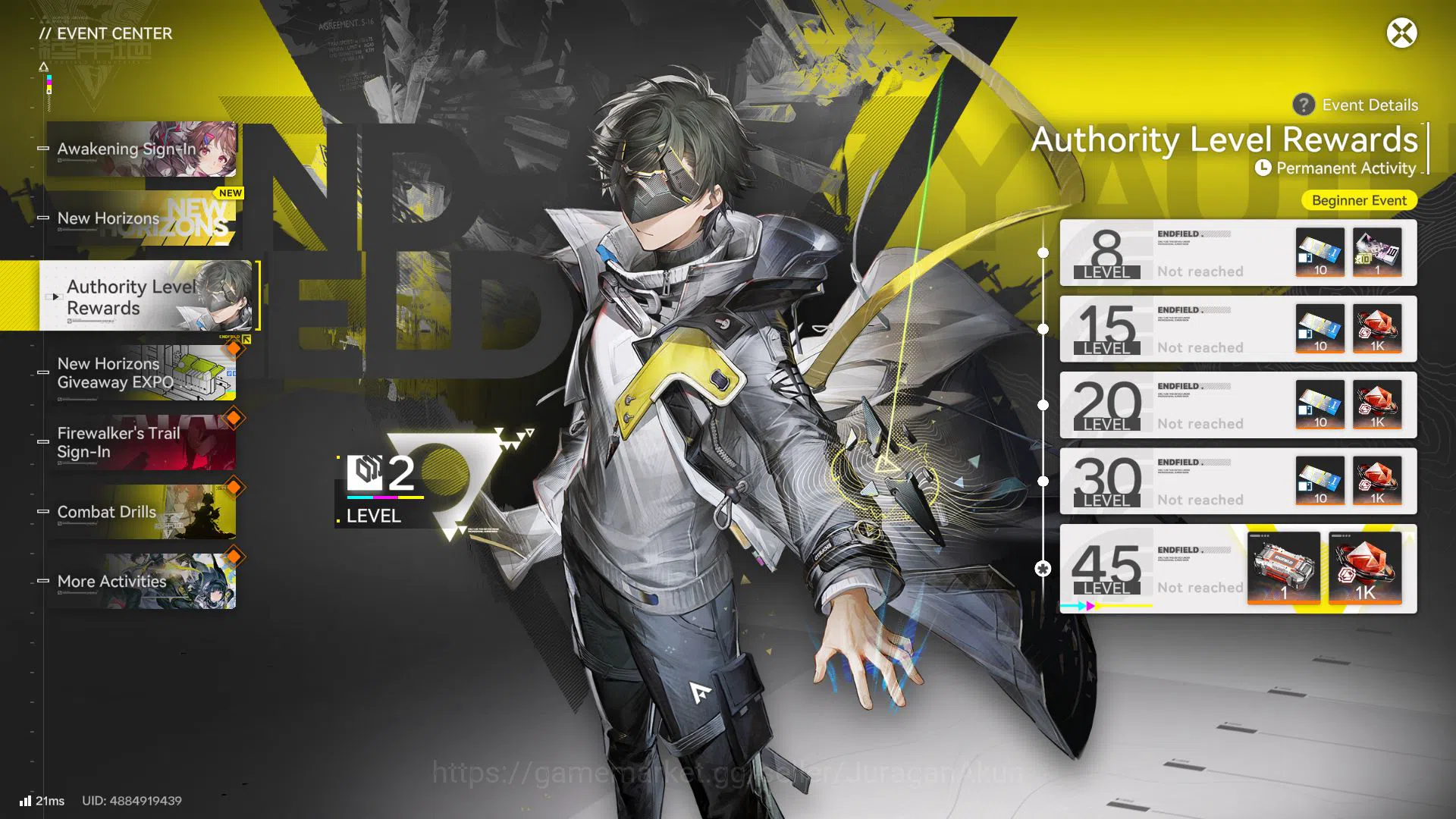 Arknights: Endfield Accounts Asia Lv 2 | Fresh Starter Day 1 | 1 SSR (Pogranichnik) + 5 SR Character + Chivalric 4