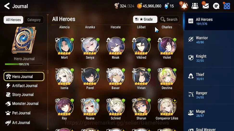 Epic Seven Accounts Mid-Tier GLOBAL Verif|14 ML(Notos, Straze, GRas, BHwayoung, SSez, Etc)+ Collab Stark, Rinak 10