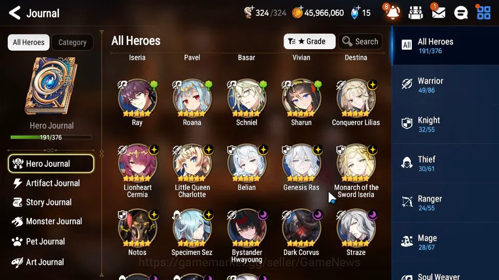 Epic Seven Accounts Mid-Tier GLOBAL Verif|14 ML(Notos, Straze, GRas, BHwayoung, SSez, Etc)+ Collab Stark, Rinak 11