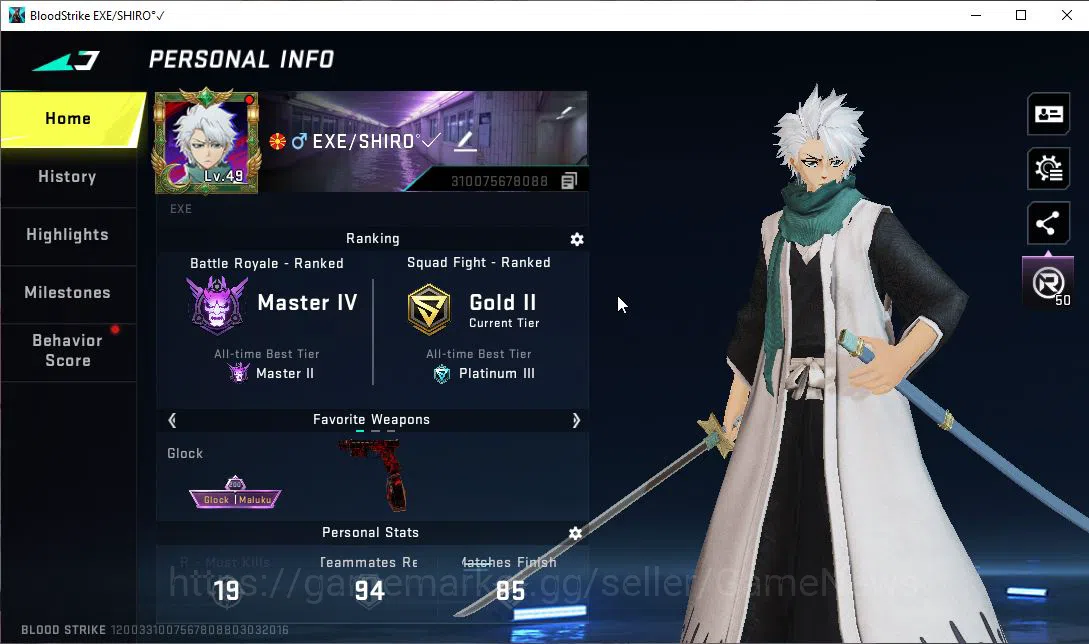Blood Strike Accounts ASIA|3 COLLAB BLEACH SPIKE-Toshiro,UZI-Zangetus v3 image 8
