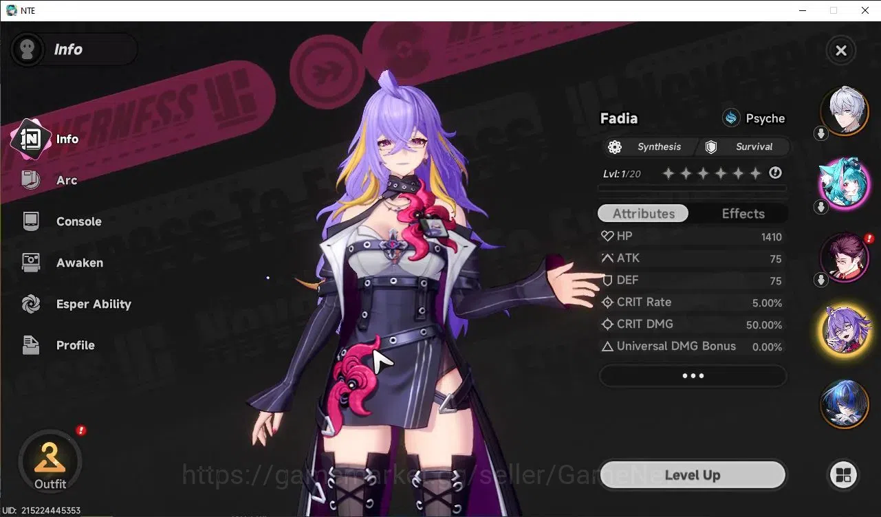 Neverness to Everness Accounts Global EUROPE HL 3| 3 SSR [Daffodill, Fadia, Hatho image 3