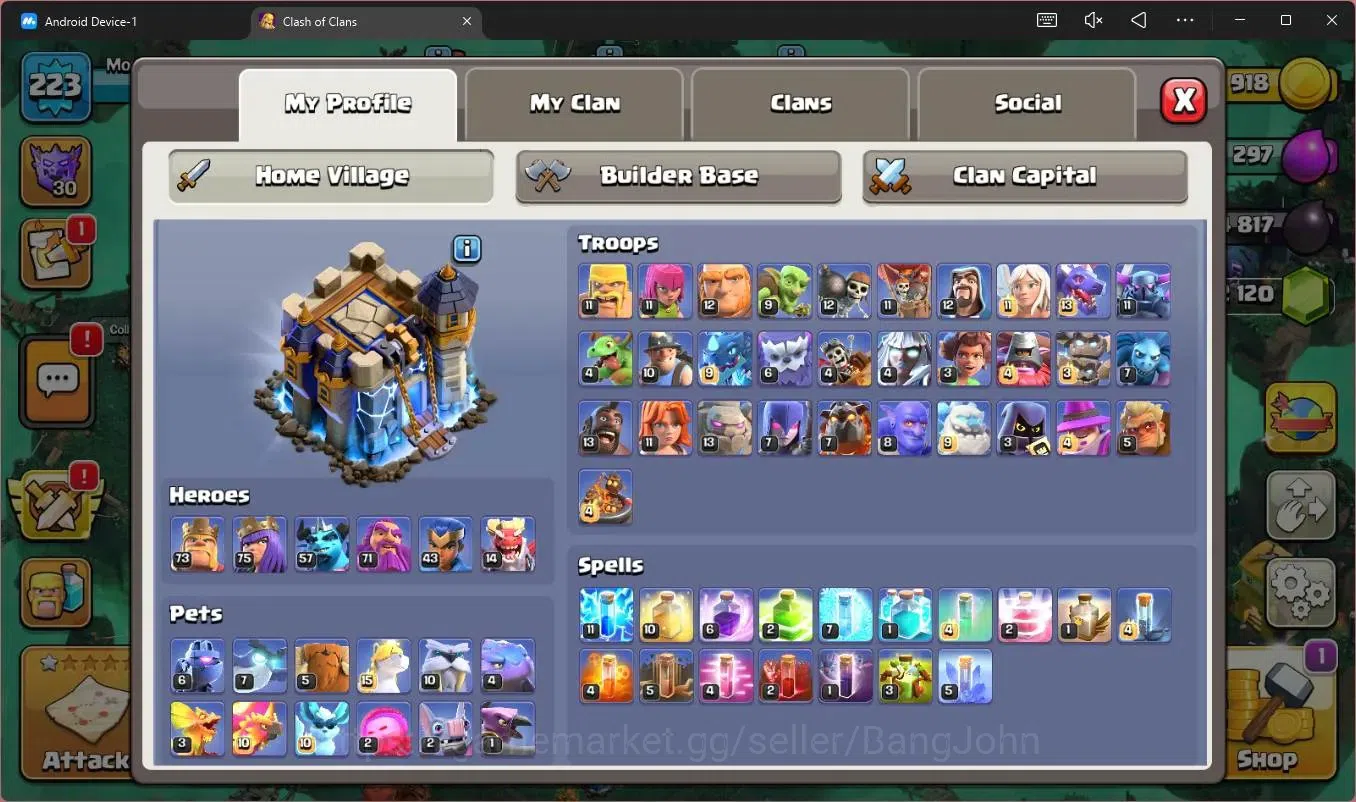 Clash of Clans Accounts Global | TH18-BH10|LVL 223|HH11|BK73,AQ75,GW71,RC4 image 15