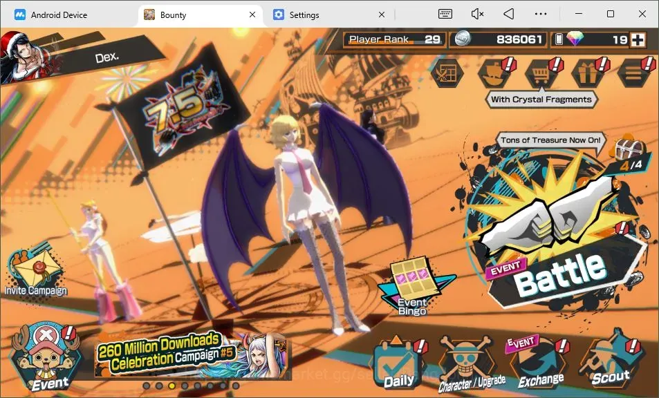 One Piece Bounty Rush Accounts High-End Android|EX 7|3 Max|PR 29|MD.Garp Max,TFE MD.Teach Max,BP Kuzan Max,KOP MD.Luffy 1