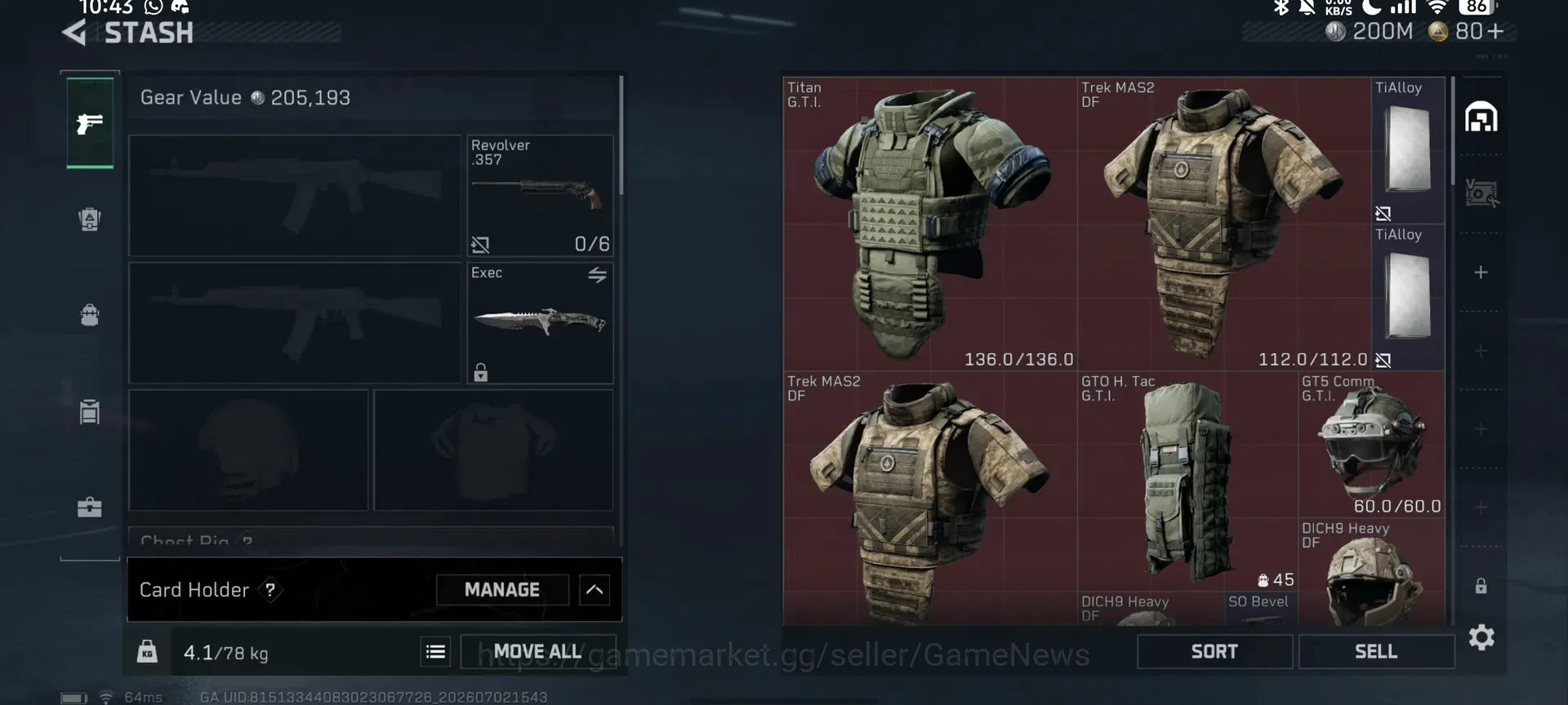 Delta Force Accounts GARENA| OL 47 |TA 240.4M(Aloy 200M)|1 Melee(Execut image 2