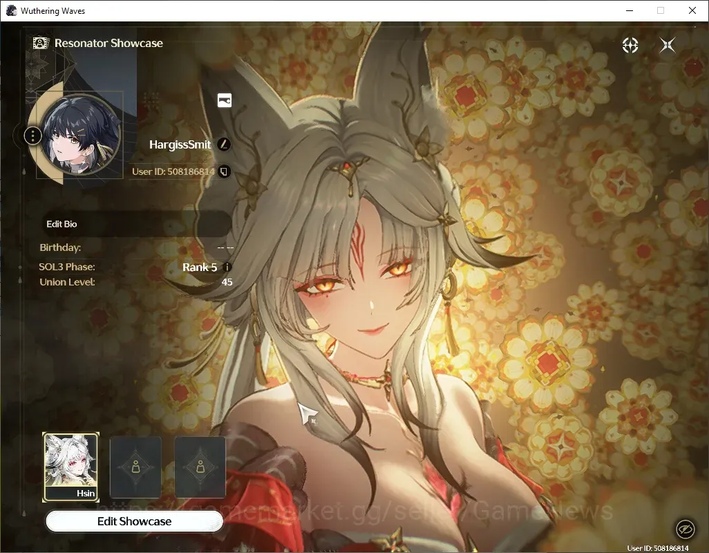 Wuthering Waves Accounts Starter NA|UL 45|35K Astrite|1 Limited (Hsin + Signature) +2 STD Char (Verina,Jianxin)|DB 1