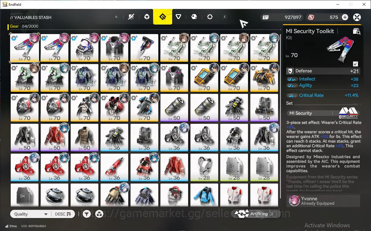 Arknights: Endfield Accounts ASIA | lv 52, Yvonne, Lastrite, Lifeng, pogra, WP 6s 9 for sign n detail Check SS AKE190B 16