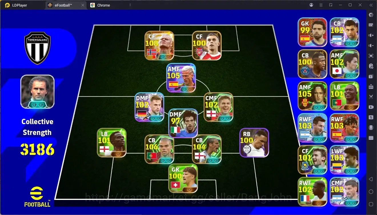 eFootball Accounts High-End Mobile |PW 3186|Bigtime New Haaland|Epic Pepe,Ferdinand,Gerrard, Etc|Showtime New Dani 1