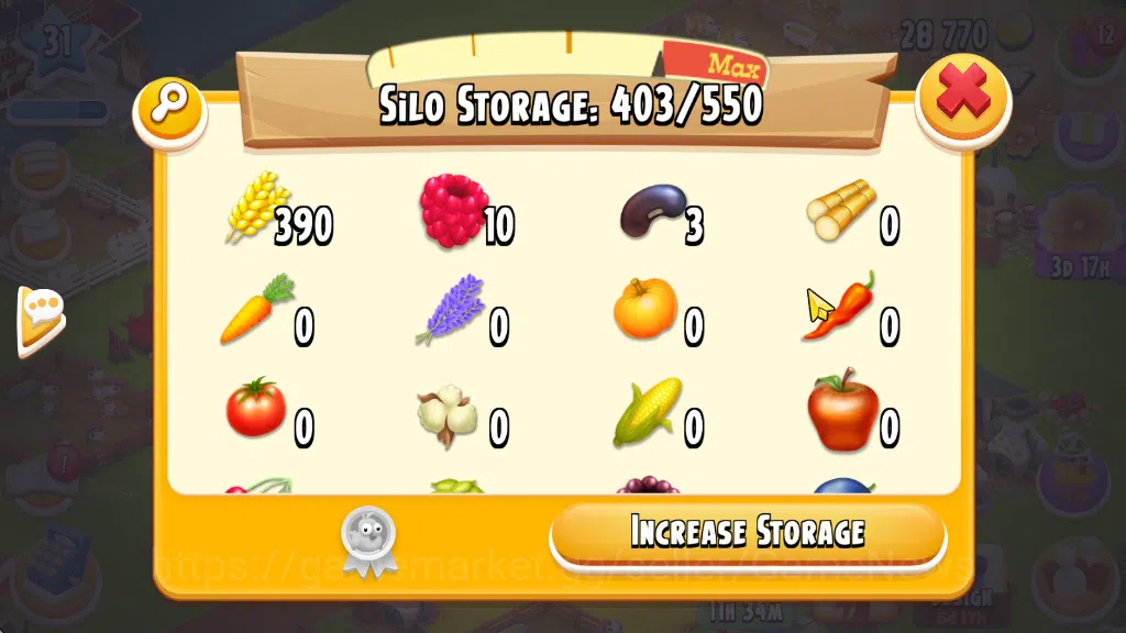 Hay Day Accounts Lvl 33 | Barn Storage 1050 - Silo Storage 525 | 15 image 12