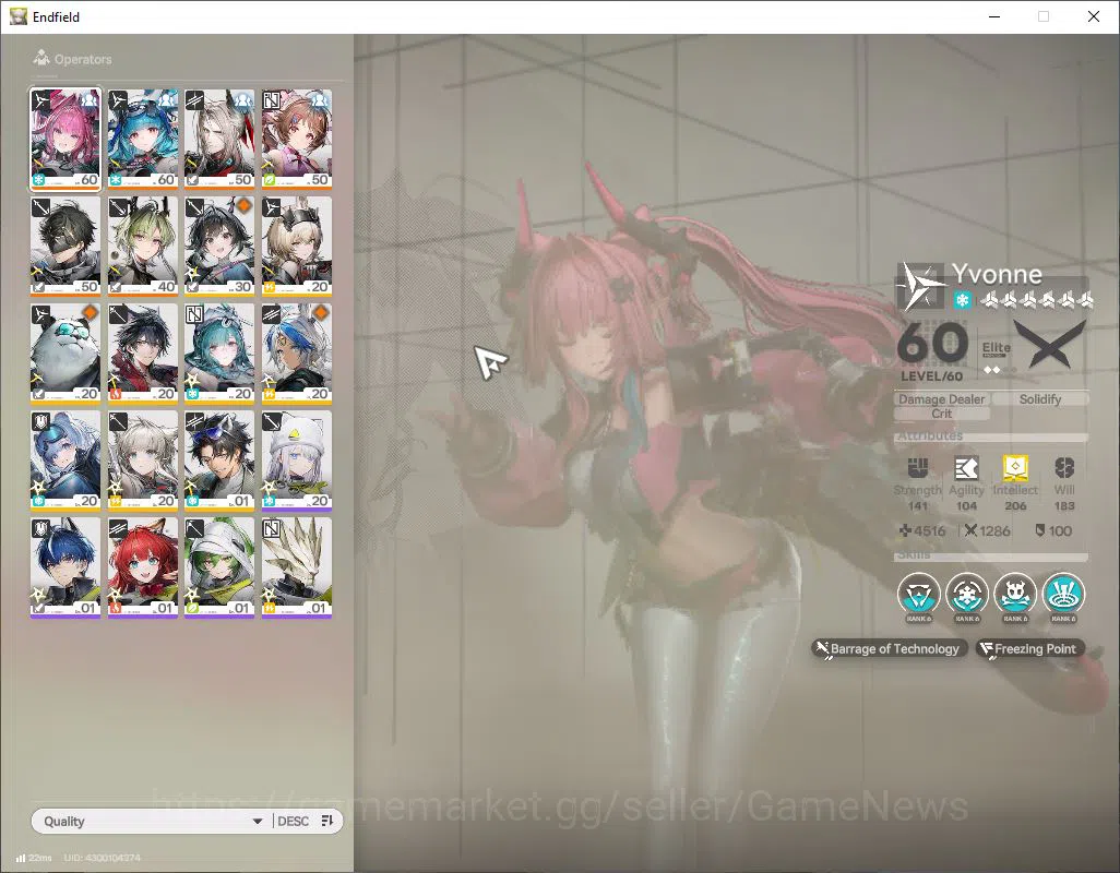 Arknights: Endfield Accounts ASIA|Lv 44|SSR 5 (1Limit) [Yvonne+Sign],Lifeng,Las image 2
