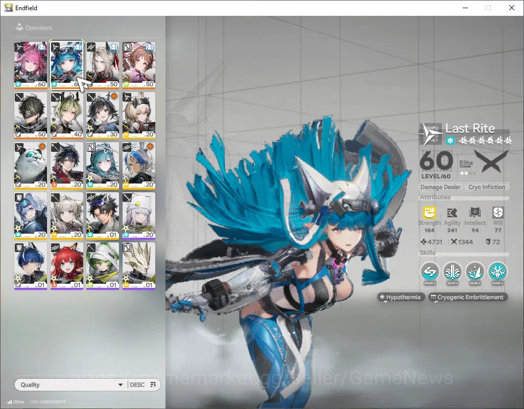 Arknights: Endfield Accounts ASIA|Lv 44|SSR 5 (1Limit) [Yvonne+Sign],Lifeng,Las image 3