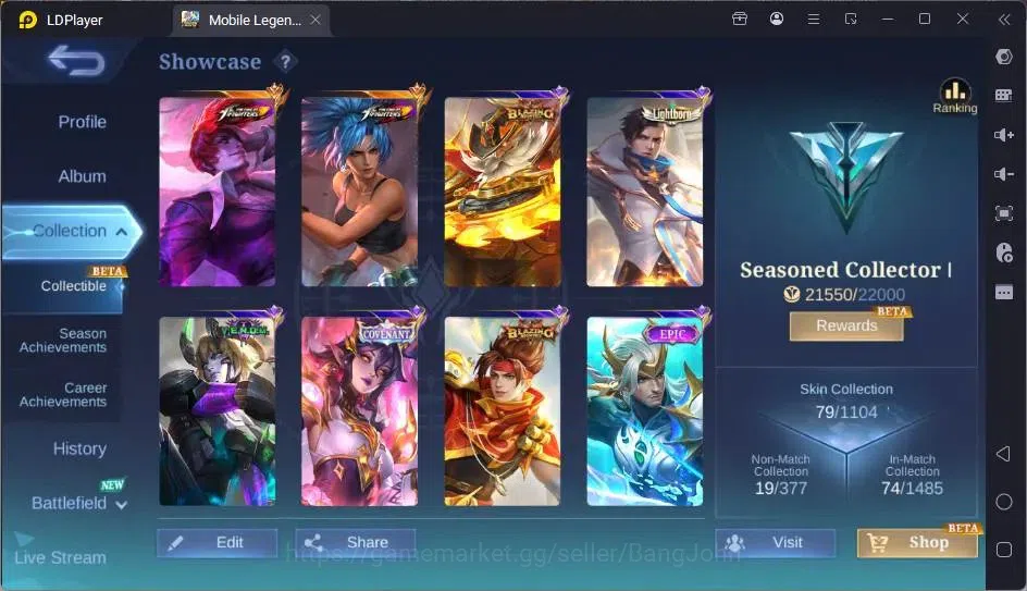 Mobile Legends: Bang Bang Accounts Global|Hero 68|Skin 79|Seasoned|KOF Chou,Karina|BL image 14