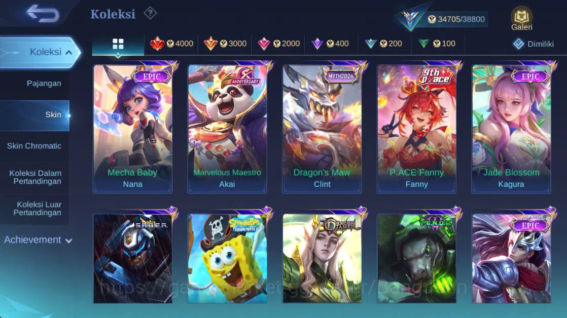 Mobile Legends: Bang Bang Accounts Global,Skin 153,Hero 101,LB rger,vnm Grock,saber J image 11
