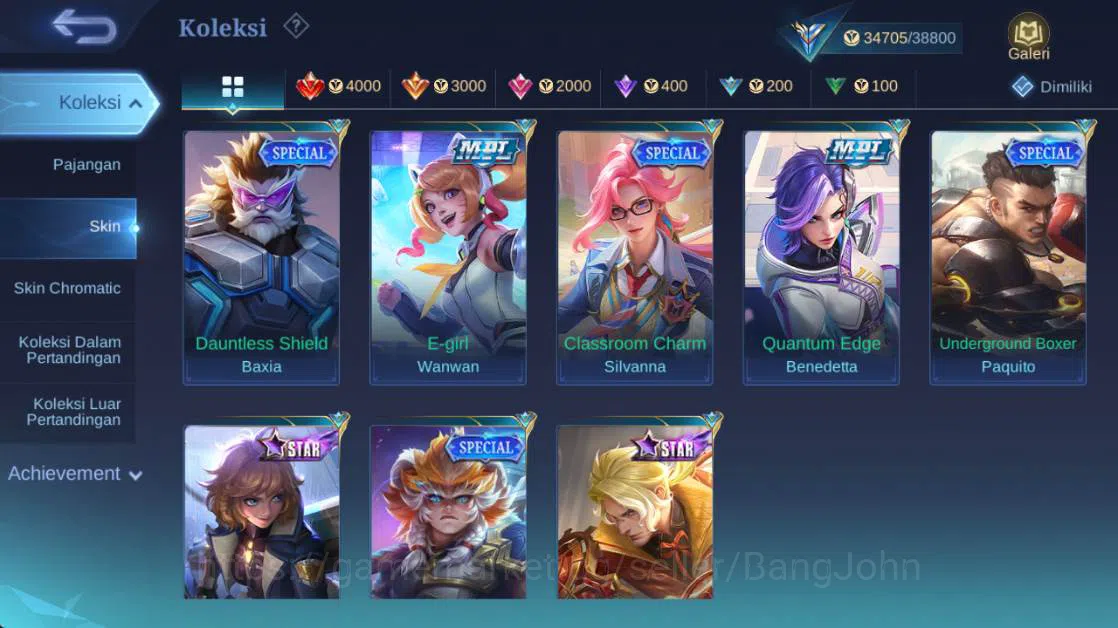 Mobile Legends: Bang Bang Accounts Global,Skin 153,Hero 101,LB rger,vnm Grock,saber J image 13