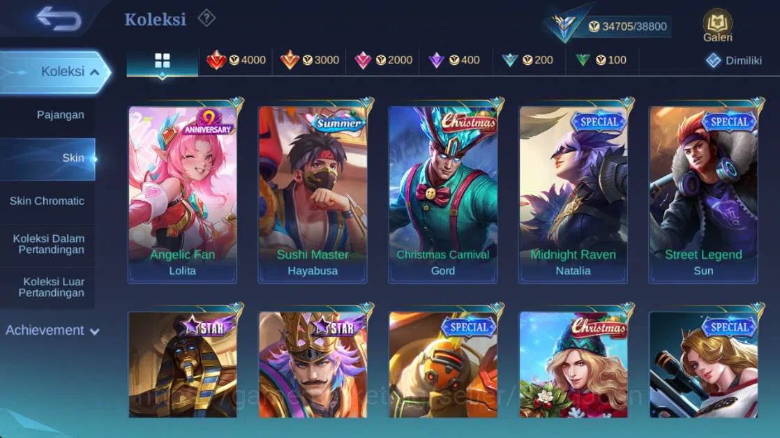 Mobile Legends: Bang Bang Accounts Global,Skin 153,Hero 101,LB rger,vnm Grock,saber J image 15
