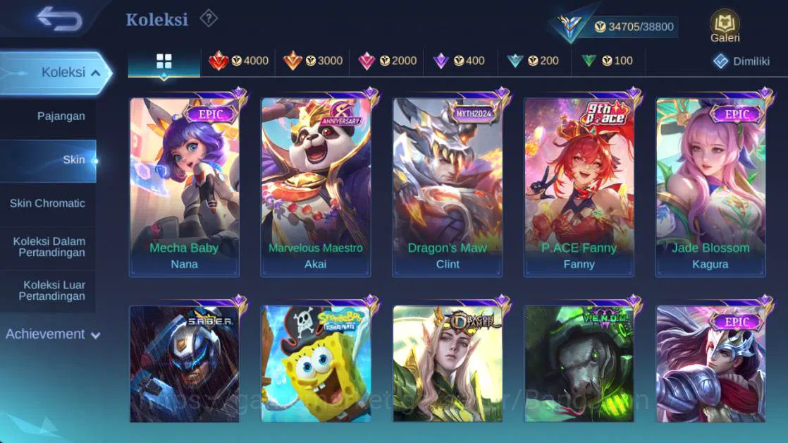 Mobile Legends: Bang Bang Accounts Global,Skin 153,Hero 101,LB rger,vnm Grock,saber J image 18
