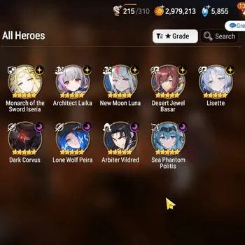 Epic Seven Accounts High-End GLOBAL UnVerif|9 ML(LiseteMonarch Iseria,NM Luna,Etc)+UP Politis,Setsuka,4 LT RGB,Etc|AUTO