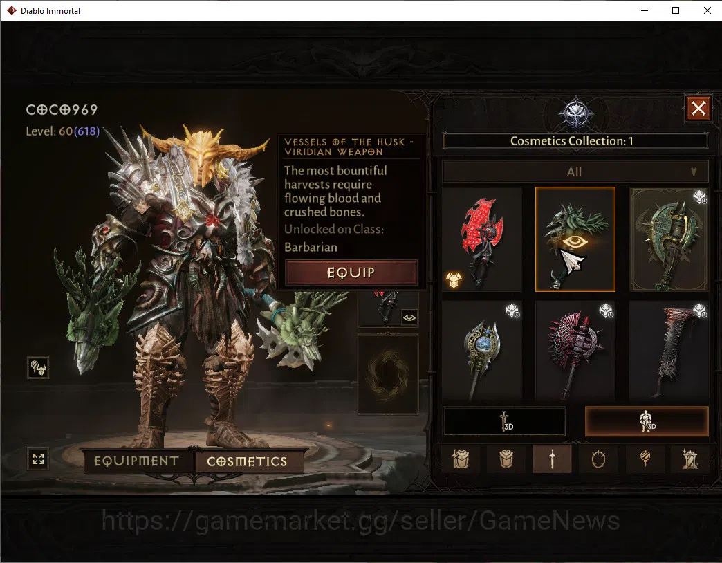 Diablo Immortal Accounts SEA-Anu|CS ON|Lv60(618)|Barbarian|CR 35k|Reso 540| image 10