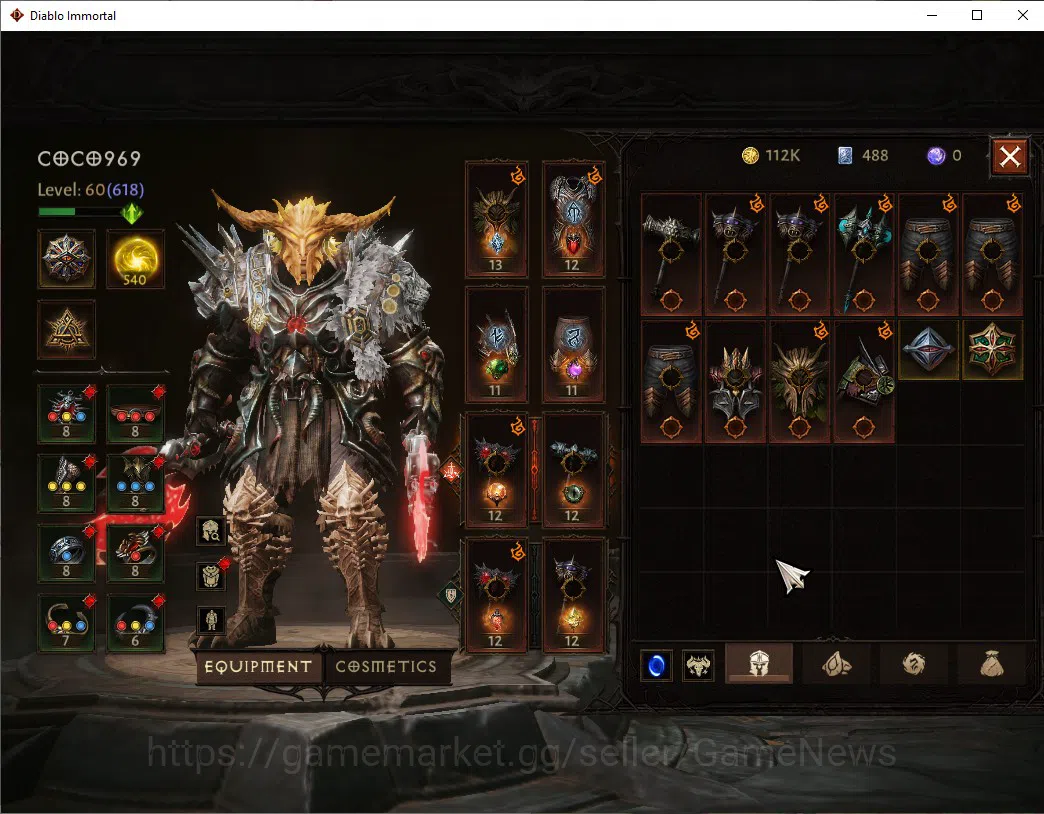 Diablo Immortal Accounts SEA-Anu|CS ON|Lv60(618)|Barbarian|CR 35k|Reso 540| image 5