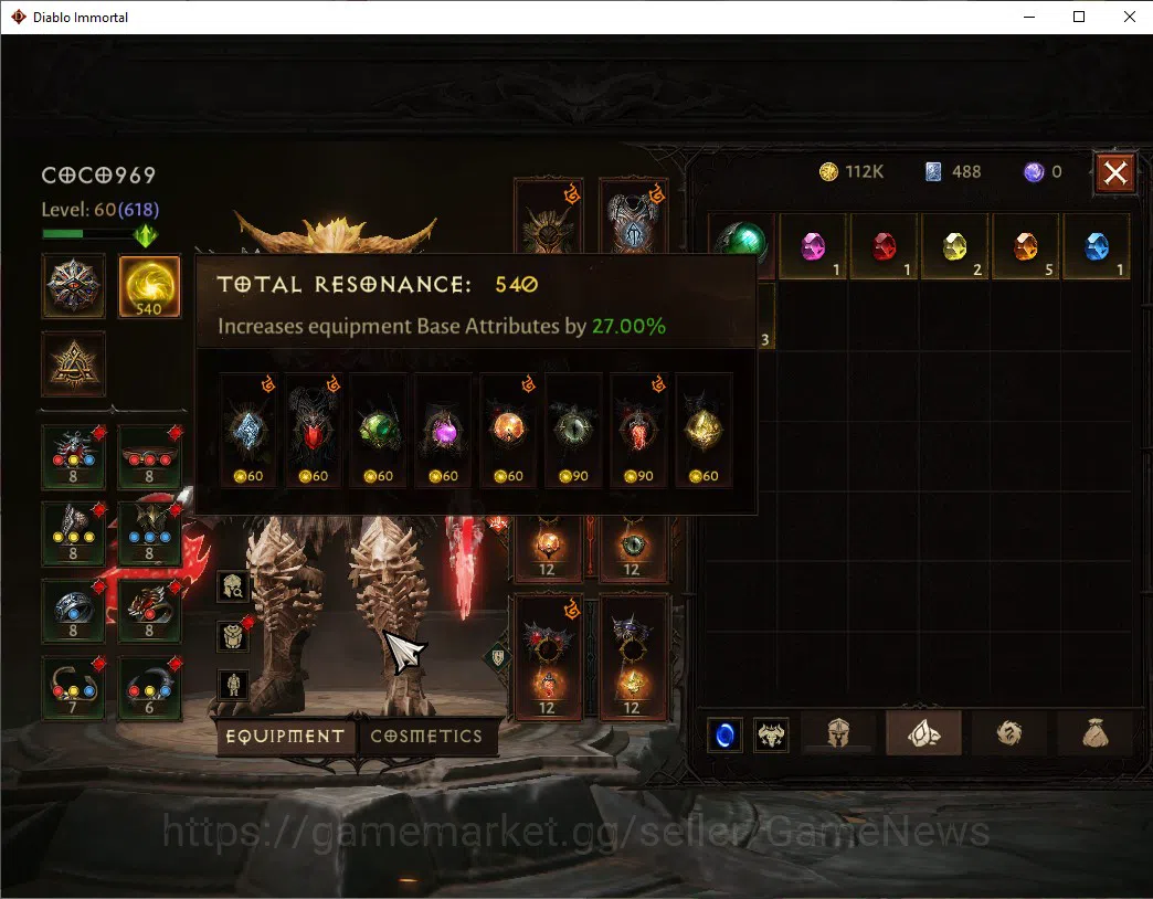 Diablo Immortal Accounts SEA-Anu|CS ON|Lv60(618)|Barbarian|CR 35k|Reso 540| image 6