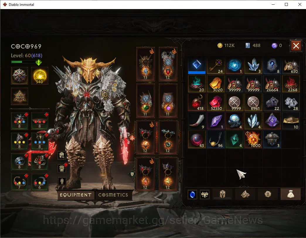 Diablo Immortal Accounts SEA-Anu|CS ON|Lv60(618)|Barbarian|CR 35k|Reso 540| image 8