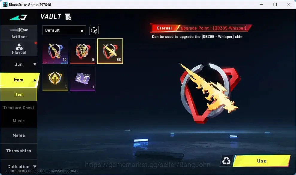 Blood Strike Accounts ASIA | 1 ETERNAL: QBZ95-Whisper | 1 LEGENDARY GUN  image 4