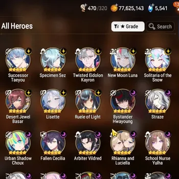 Epic Seven Accounts Limited Hero Asia Verif|21 ML(Lisette,Rhiana&Luciel,School Nurse Yulha,ZIO,Etc)+PByBlis,Uncharted