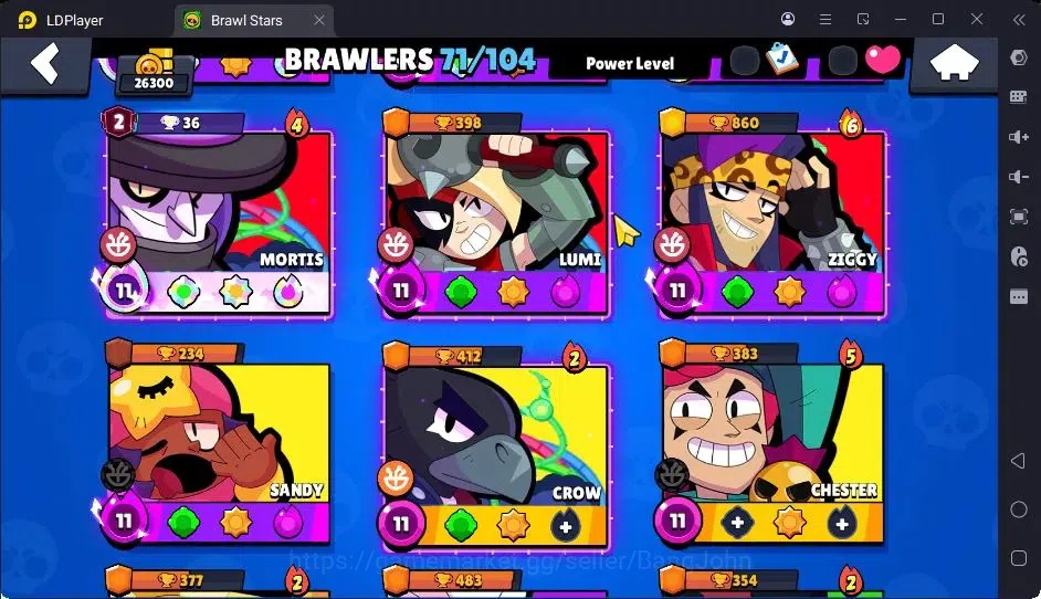 Brawl Stars Accounts Thropy 26300|71 Brawler|10 Max Hypercharge|2Hc(Poco,Rico),5Legend,14Mythic Skin|10346 Bling| ProtectOff 6
