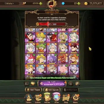 The Seven Deadly Sins: Grand Cross Accounts Endgame GLOBAL|2,2M CC|107 LS|3 LR,8 UR+Collab (Zanka)|Brunhild,L