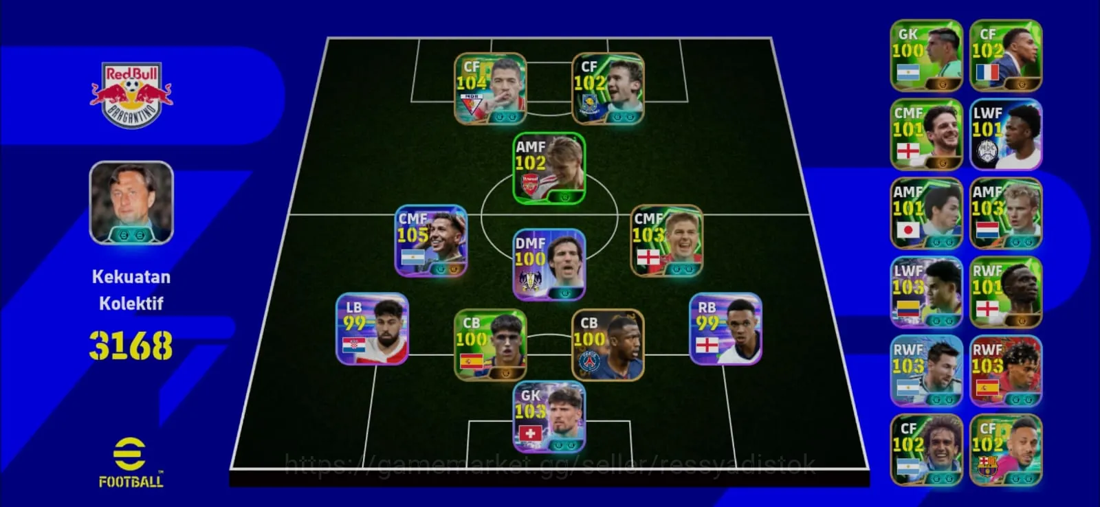 eFootball Accounts Legends & Iconic Players COLECTIVE 3168+ | ENZO FERNANDES x S GERARD,STARTER TO PLAY,CHEAPEST 1