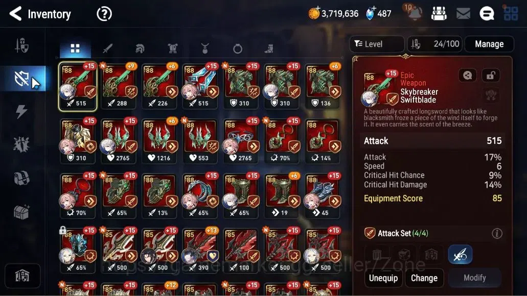 Epic Seven Accounts High-End Global Unverif|NewEra|5 ML(LOTScales,Har setti,WOTMere Tenebria,Etc)+Abyss Fumyr,Landy|Abyss 13