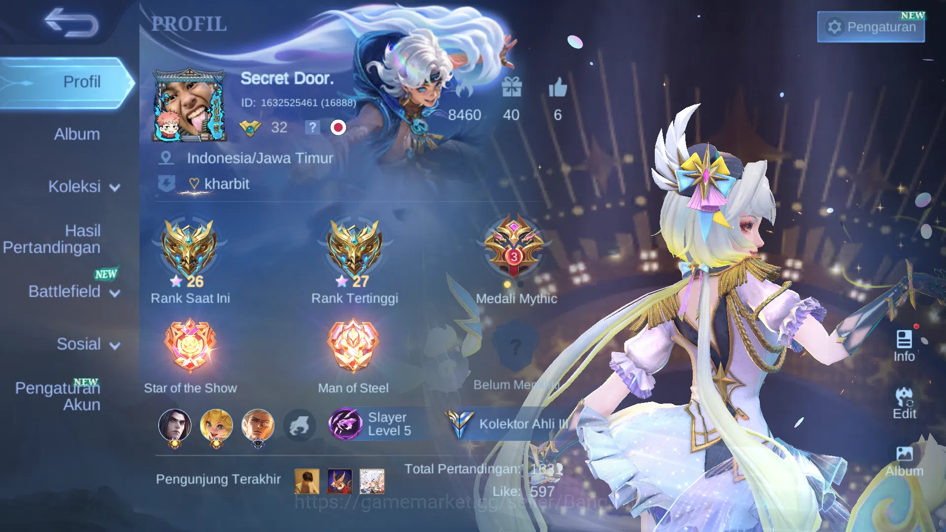 Mobile Legends: Bang Bang Accounts hero 61 skin 111 prime granger dragon estes, venom image 1