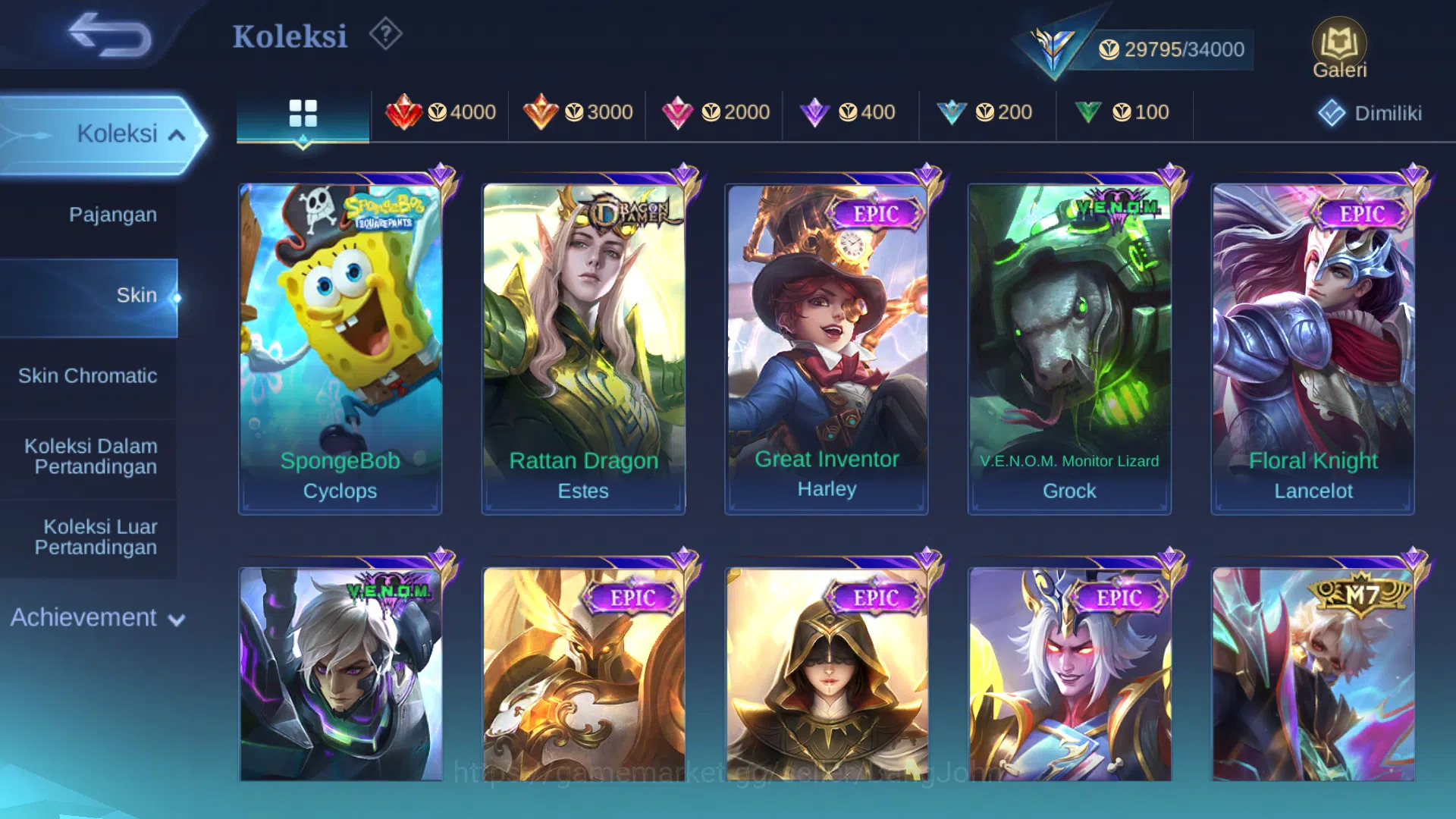 Mobile Legends: Bang Bang Accounts hero 61 skin 111 prime granger dragon estes, venom image 12